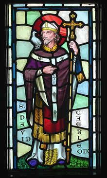 St David - stained glass panel